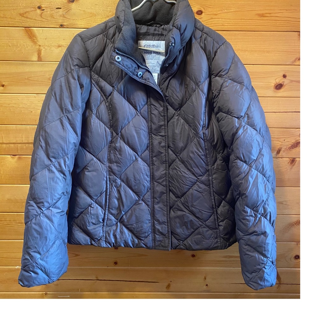 Eddie Bauer Women's EB700 Fill Power Down Puffer Jacket Quilted Brown Size M